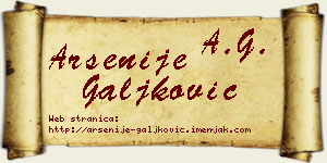 Arsenije Galjković vizit kartica